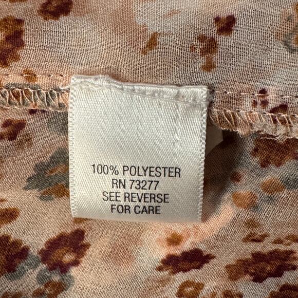 Elle 3X-Large Top Floral Semi-Sheer Ruffled V-Neck 3/4 Balloon Sleeves Multi - Picture 8 of 11